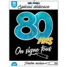 T-SHIRT A DEDICACER 80 ANS SUR FOND NOIR