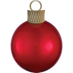 BALLON METALLIQUE  BOULE DE NOEL ORBZ XL  ROUGE 38 X 50 CM 