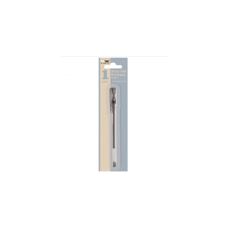 STYLO GEL PAILLETE ARGENT