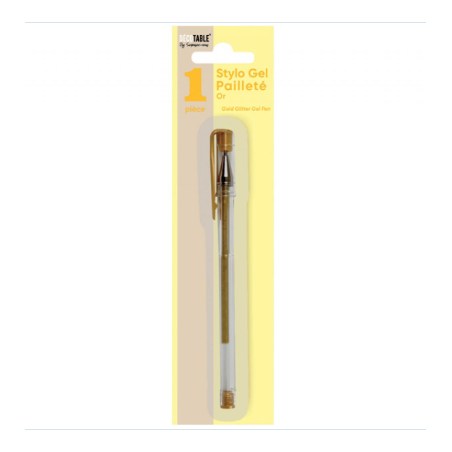 STYLO GEL PAILLETE OR