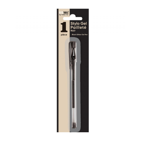 STYLO GEL PAILLETE NOIR