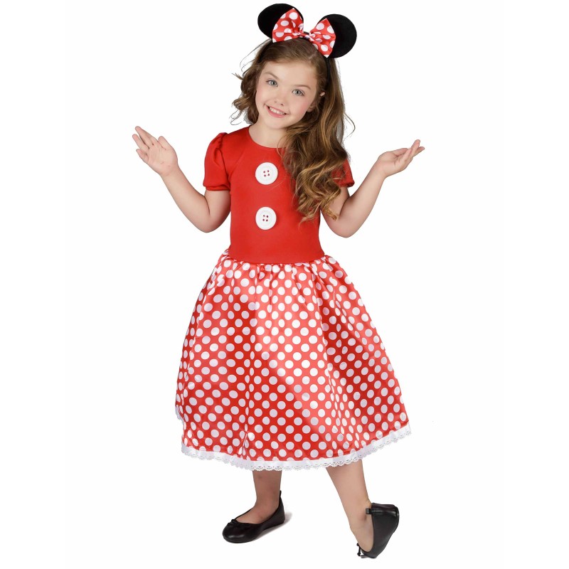 DEGUISEMENT SOURIS FILLE MINNIE ROUGE TAILLE 3-4 ANS 