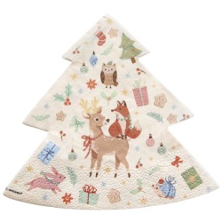 16 SERVIETTES SAPIN ET ANIMAUX DE LA FORET THEME NOEL 33 X 33 CM