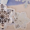 16 SERVIETTES  FLOCON BLEU GLACIER BLANC ET ARGENT 32 X 29 CM 