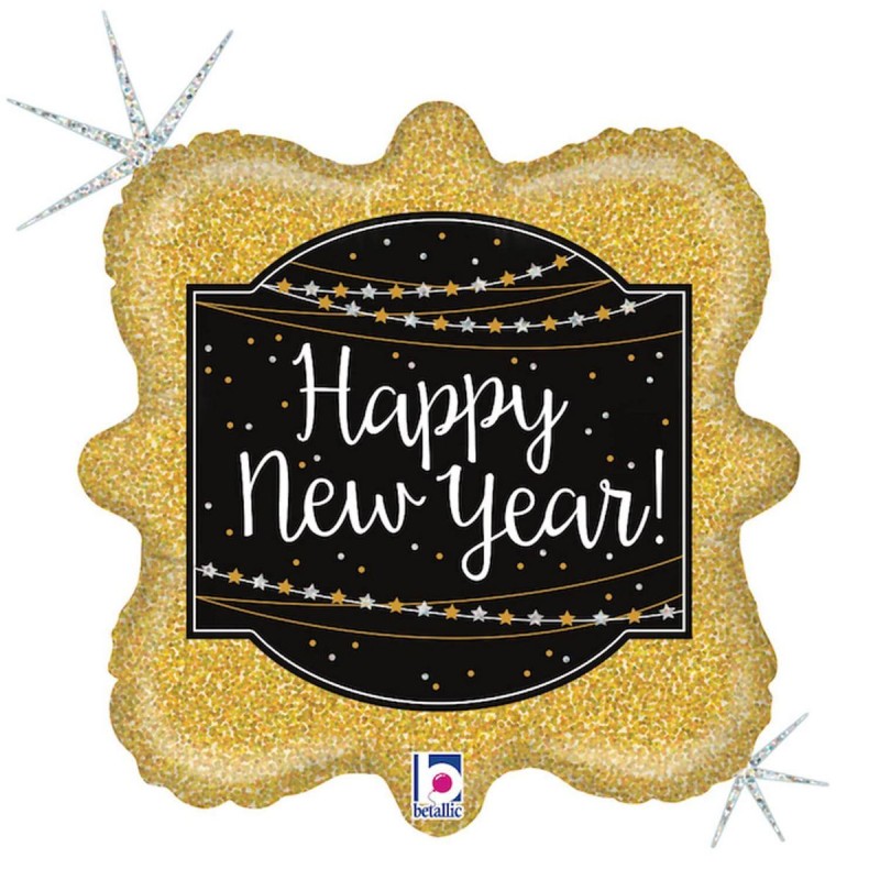 BALLON METALLIQUE HAPPY NEW YEAR 46CM GLITTER HOLOGRAPHIC BALLON METALLIQUE HAPPY NEW YEAR 46CM GLITTER HOLOGRAPHIC
