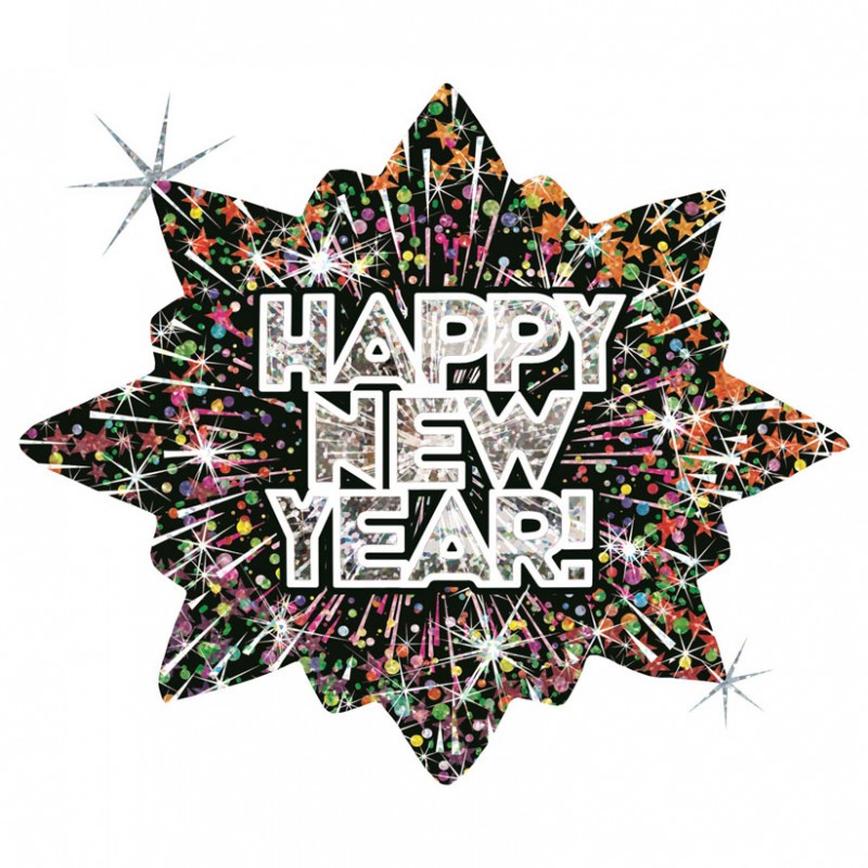 BALLON METALLIQUE HAPPY NEW YEAR 81CM GLITTER HOLOGRAPHIC BALLON METALLIQUE HAPPY NEW YEAR 81CM GLITTER HOLOGRAPHIC