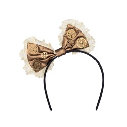 SERRE-TETE NOEUD DENTELLE STEAMPUNK 