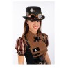 CHAPEAU HAUT DE FORME NOIR STEAMPUNK AVEC LUNETTES