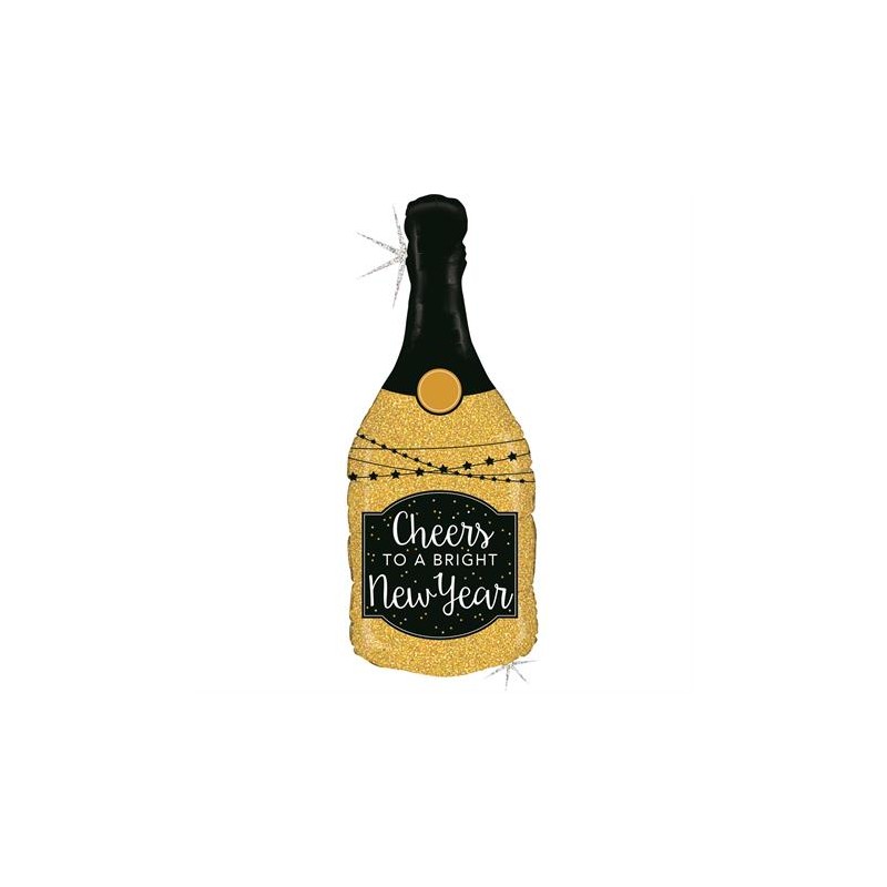 BALLON METALLIQUE BOUTEILLE DE CHAMPAGNE HOLOGRAPHIC 91CM BALLON METALLIQUE BOUTEILLE DE CHAMPAGNE HOLOGRAPHIC 91CM