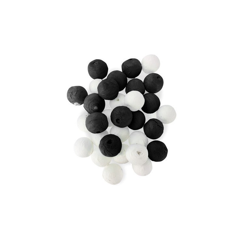 MIX 100 BOULES PAPIERS NOIR ET BLANC 