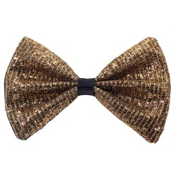 NOEUD PAPILLON NOIR ET OR 