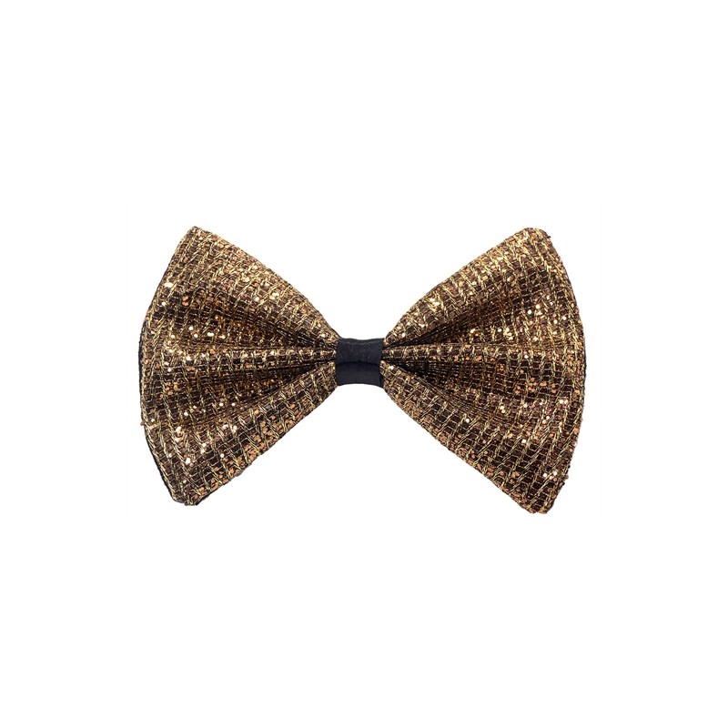 NOEUD PAPILLON NOIR ET OR 
