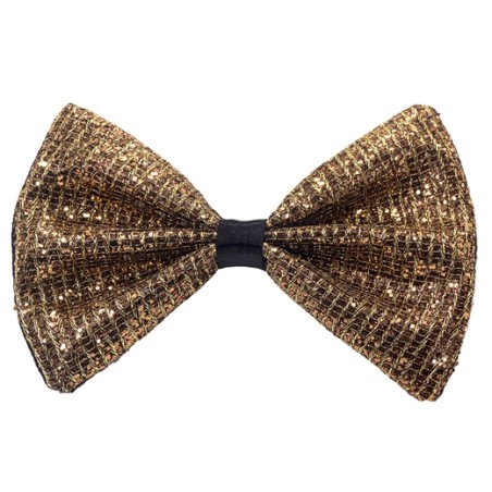 NOEUD PAPILLON NOIR ET OR 