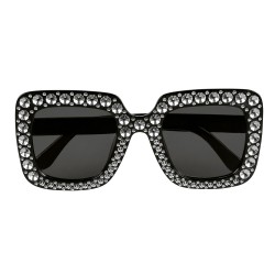 LUNETTE NOIR AVEC STRASS ARGENT 