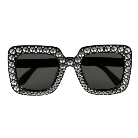 LUNETTE NOIR AVEC STRASS ARGENT 