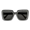 LUNETTE NOIR AVEC STRASS ARGENT 