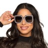 LUNETTE NOIR AVEC STRASS ARGENT 