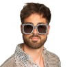 LUNETTE NOIR AVEC STRASS ARGENT 