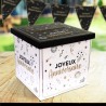 URNE JOYEUX ANNIVERSAIRE NOIR DORE BLANC 20 X 20 X 20 CM 