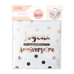 URNE JOYEUX ANNIVERSAIRE PARTY BLUSH 20 X 20 X 20 CM 