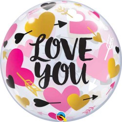 BALLON BUBBLE 56CM LOVE YOU