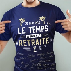 T-SHIRT RETAITE A DEDICACER BLEU ET OR
