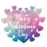 BALLON METALLIQUE 58CM COEUR HAPPY VALENTINE'S DAY 