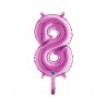 BALLON METALLIQUE CHIFFRE 8 FUSCHIA 35CM