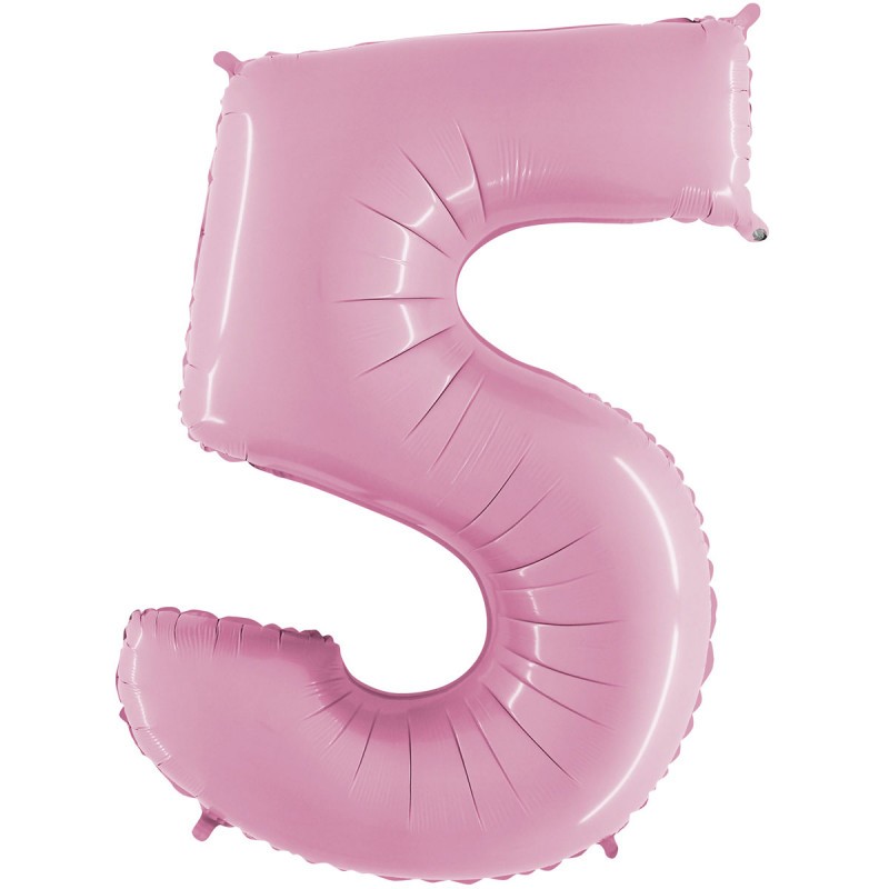 BALLON METALLIQUE CHIFFRE 5 ROSE PASTEL 36 CM BALLON METALLIQUE CHIFFRE 5 ROSE PASTEL 36 CM
