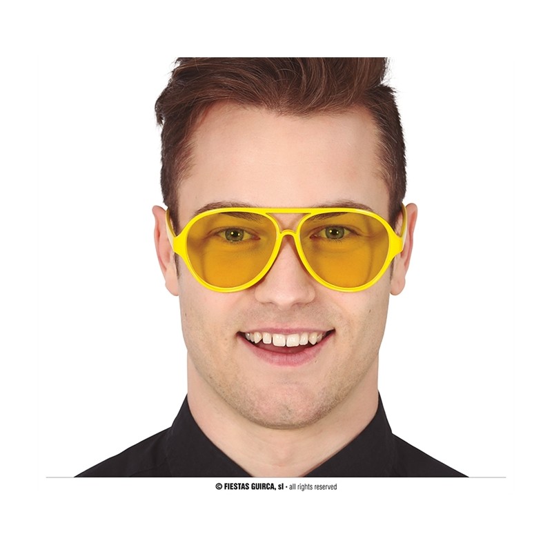 LUNETTES FORME PILOTE PLASTIQUE JAUNE LUNETTES FORME PILOTE PLASTIQUE JAUNE