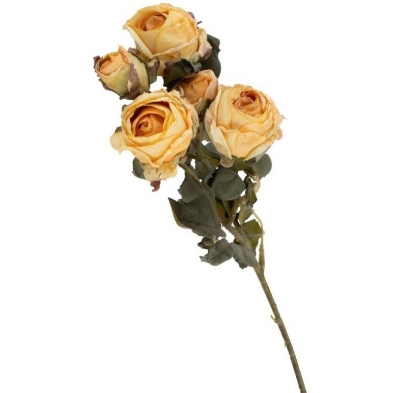TIGE 5 ROSES JAUNES EFFET REALISTE 43 CM TIGE 5 ROSES JAUNES EFFET REALISTE 43 CM