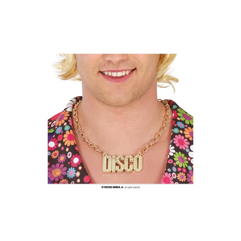 COLLIER DISCO 7 CM CHAINE EN OR COLLIER DISCO 7 CM CHAINE EN OR