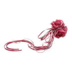 BOUQUET 3 ROSES FUCHSIA 16 CM X 10 CM X 70 CM