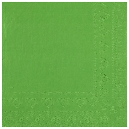 25 SERVIETTES PAPIER CRYSTAL VERT POMME 33 X 33 CM