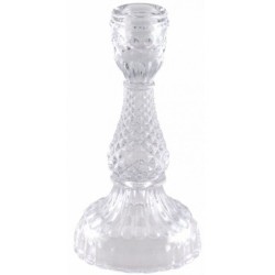 BOUGEOIR FLAMBEAU VERRE TRANSPARENT SYMPHONIE 8.3 X 16.3 CM