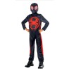 DEGUISEMENT SPIDERMAN MILES MORALES NOIR ARAIGNEE ROUGE TAILLE 5-6 ANS 