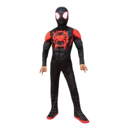 DEGUISEMENT SPIDERMAN MILES MORALES NOIR EFFET MUSCLE TAILLE 5-6 ANS 