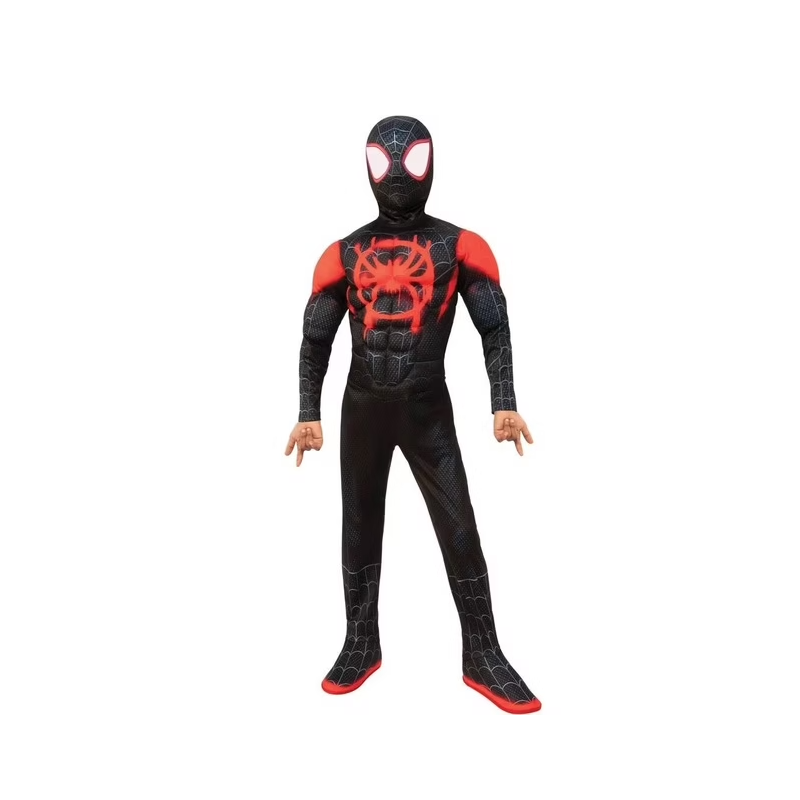 DEGUISEMENT SPIDERMAN MILES MORALES NOIR EFFET MUSCLE TAILLE 5-6 ANS 