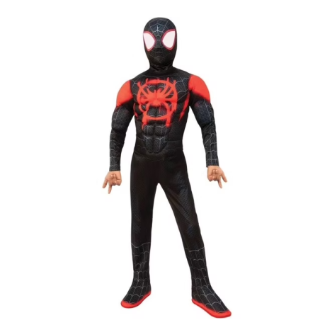 DEGUISEMENT SPIDERMAN MILES MORALES NOIR EFFET MUSCLE TAILLE 5-6 ANS 