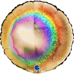 BALLON METALLIQUE ROND GLITTER OR 46CM 