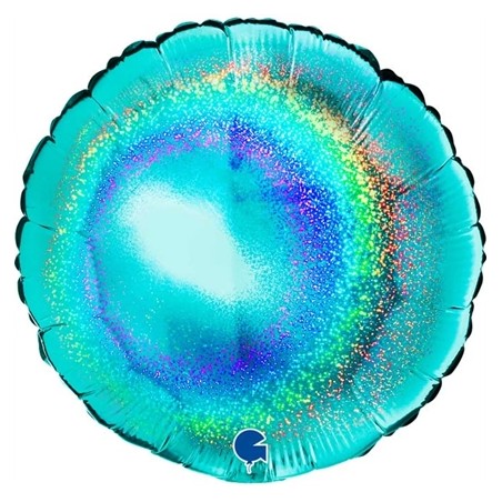 BALLON METALLIQUE ROND GLITTER TIFFANY 46CM 