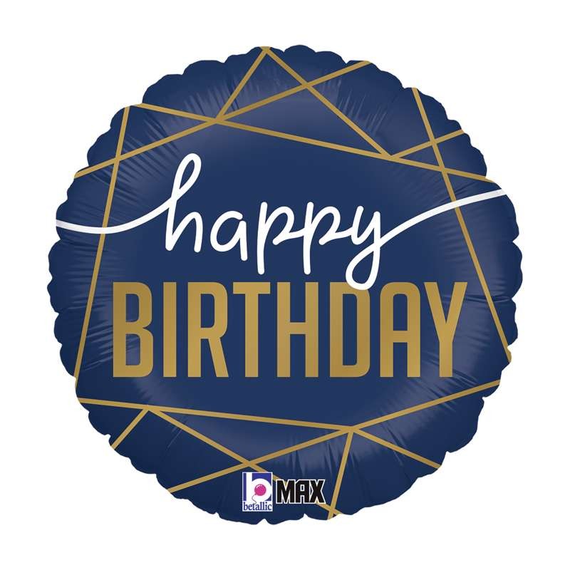 BALLON METALLIQUE ROND HAPPY BIRTHDAY 46CM BALLON METALLIQUE ROND HAPPY BIRTHDAY 46CM