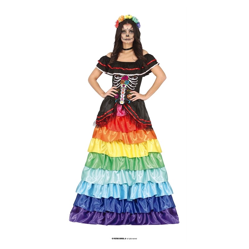 DEGUISEMENT JOUR DES MORTS CATRINA COLOREE TAILLE S DEGUISEMENT JOUR DES MORTS CATRINA COLOREE TAILLE S