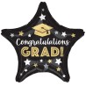 BALLON METALLIQUE ETOILE NOIR CONGRATULATIONS GRAD 48CM 
