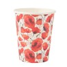 8 GOBELETS POPPY LOVE COQUELICOT ROUGE AQUARELLE ET OR 255 ML