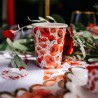 8 GOBELETS POPPY LOVE COQUELICOT ROUGE AQUARELLE ET OR 255 ML