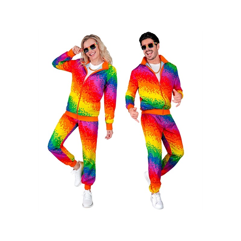 DEGUISEMENT JOGGING OU SURVETEMENT ARC-EN-CIEL ANNEE 80-90 TAILLE L