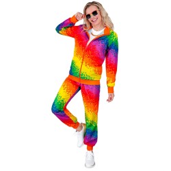 DEGUISEMENT JOGGING OU SURVETEMENT ARC-EN-CIEL ANNEE 80-90 TAILLE L