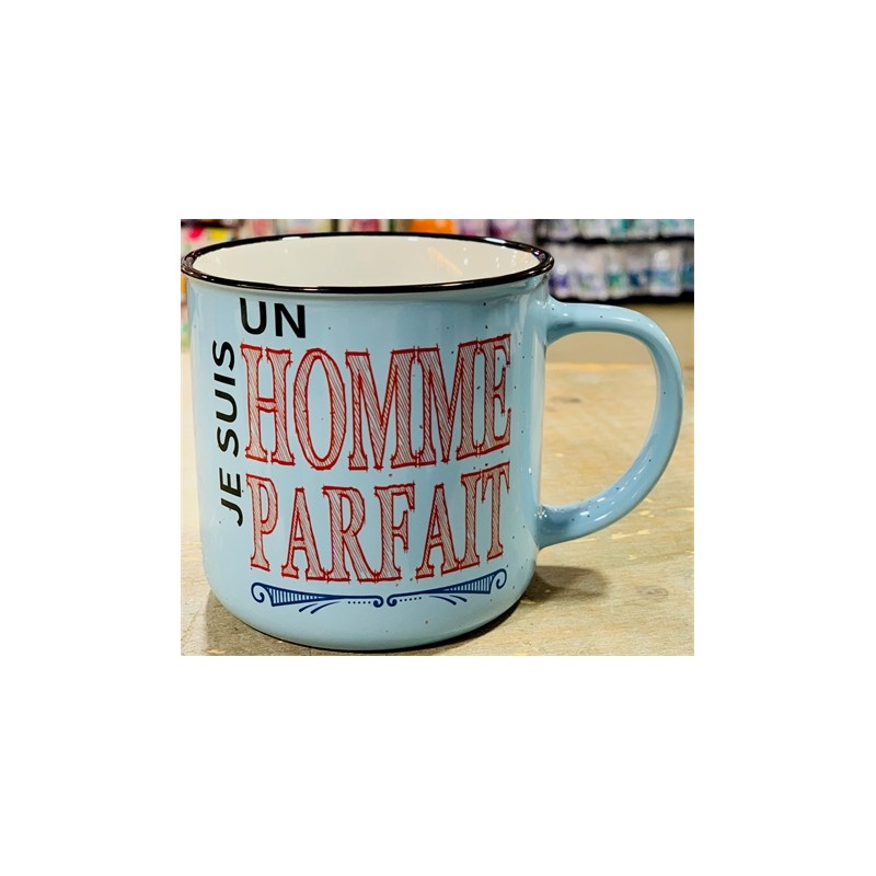 MUG COULEUR BLEU JE SUIS UN HOMME PARFAIT