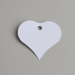 12 ETIQUETTES COEUR BLANC 4.5 X 4.5 CM